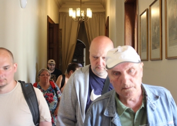 Zwiedzanie zamku w Mosznej.