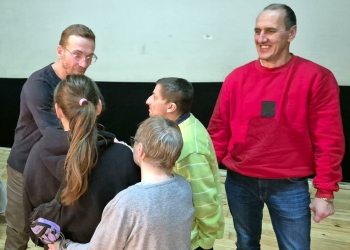 Milusińscy podczas potkania z Przemkiem Kossakowskim.