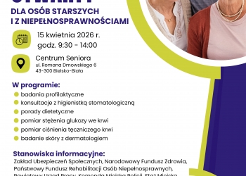 Plakat informacyjny dotyczący Dnia Otwartego w Centrum Seniora